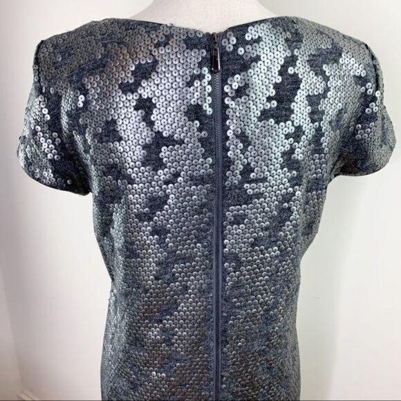 Laundry by Shelli Segal‎ Sequined Camo Gray Sheath Formal Cocktail Dress Sm - Picture 8 of 15